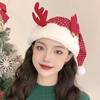 Santa Claus Christmas Hat Merry Christmas Decoration Elk Deer Cap Gift Red Plush Hat  Warm