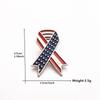 Usa Flag Ribbon Enamel Pin American Patriotic Awareness Brooch Metal Lapel Pin For Clothing Bag Hat Independence Day Decor