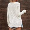 IHUASU Autumn and Winter V-neck Women's Knitted Loose Solid Colour Fashion Pullover Jumper