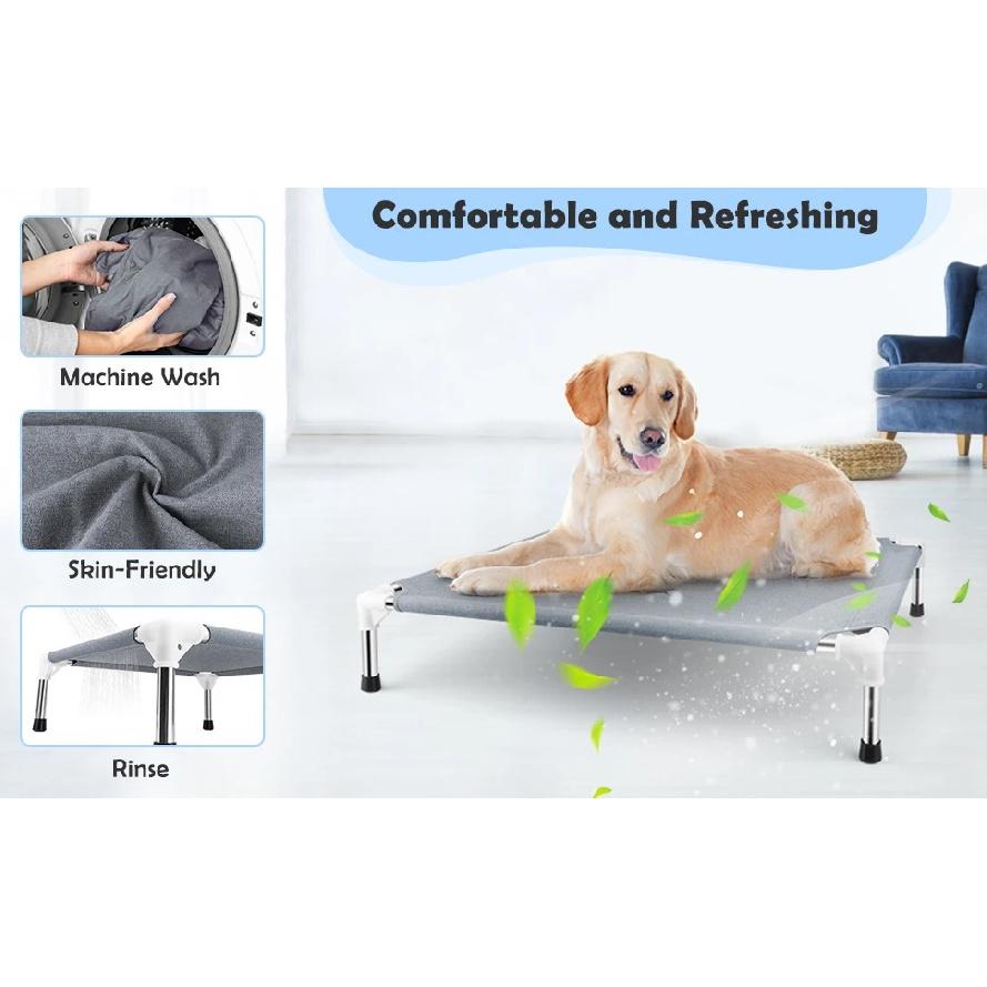 Elevated Cooling Dog Bed, Breathable Anti-slip Pet Cot for Medium Dogs