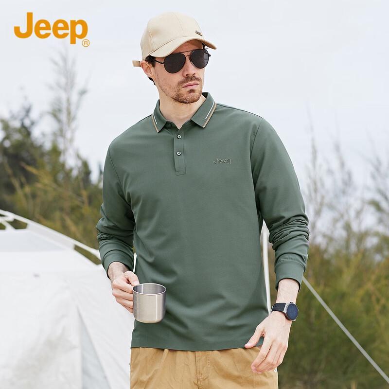 Jeep Men s Casual Long Sleeve Polo Shirt M