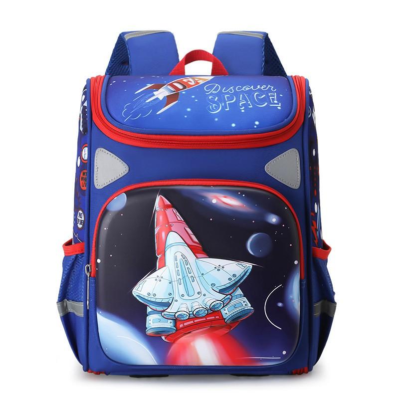 Kids 3D Cartoon Backpack School Lightweight Ergonomic Dual-Shoulder Bag With Reflective Safety Stripes Nylon Grades 1-2