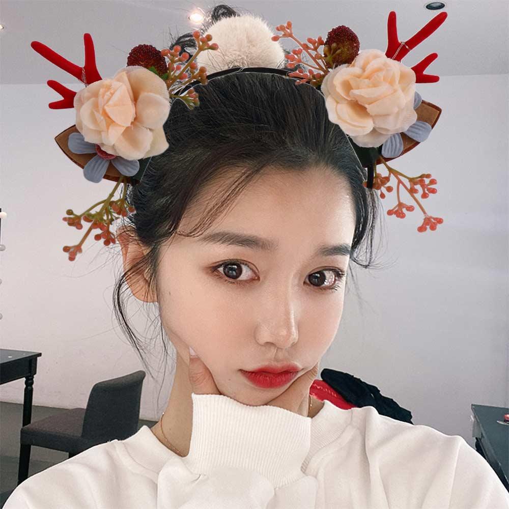 Korean Style Hair Accessories Women Hair Wear Elk Ears Headband Glowing Headband Fairy Deer Ear