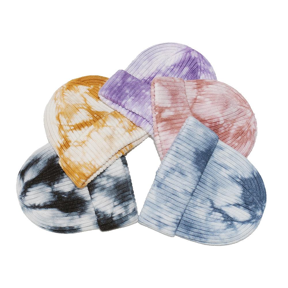 Winter Hat Children 2025 Autumn and Winter Pullover Hat Wool Hat Gradual Change Color Tie-dye Cold Hat Knitted Hat Women