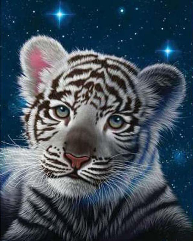 Diamond Painting Kit Animal 5D DIY Diamond Embroidery White Tiger Pictures Of Rhinestones Mosaic Sale Craft Kit