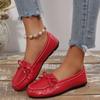 Women’s Soft Sole Flat Moccasin Loafers Slip-On Casual Comfort Shoes with Bow Detail for Everyday Wear