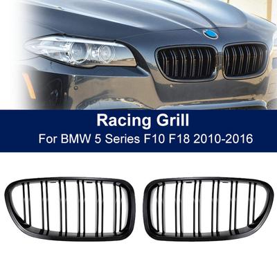 Car Front Kidney Grille Grill For BMW 5 Series F10 F11 F18 520d 530d 540i 2010 2011 2012 2013 2014 2015 2016 Dual Slats