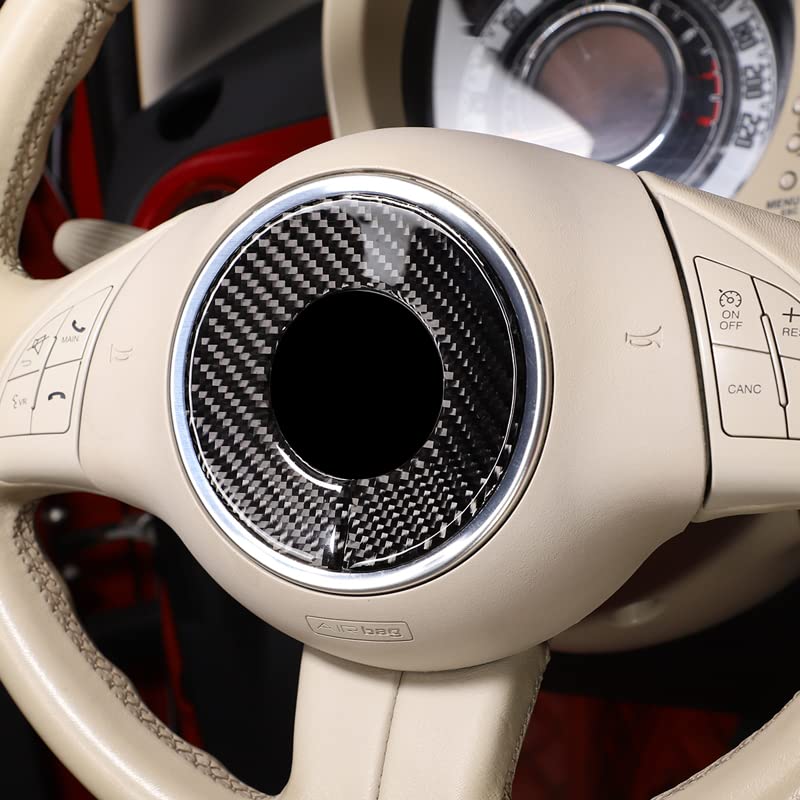 Hcilloend New Fit Fiat 500 2008-2023 Steering Wheel Emblem Sticker Steering Wheel Sticker Interior