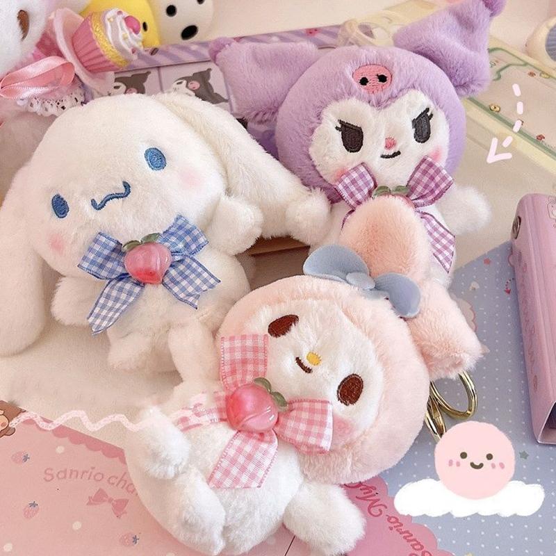 Kawaii Keychain Cute Plush Pendant Anime Doll Caroon Bag Car Key Ring Decoration