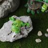 Playful Garden Figurine Micro Landscape Ornament, Frog Design Resin Figurine, Hand Painted Waterproof Miniature Scene Decoration Decor for Succulent