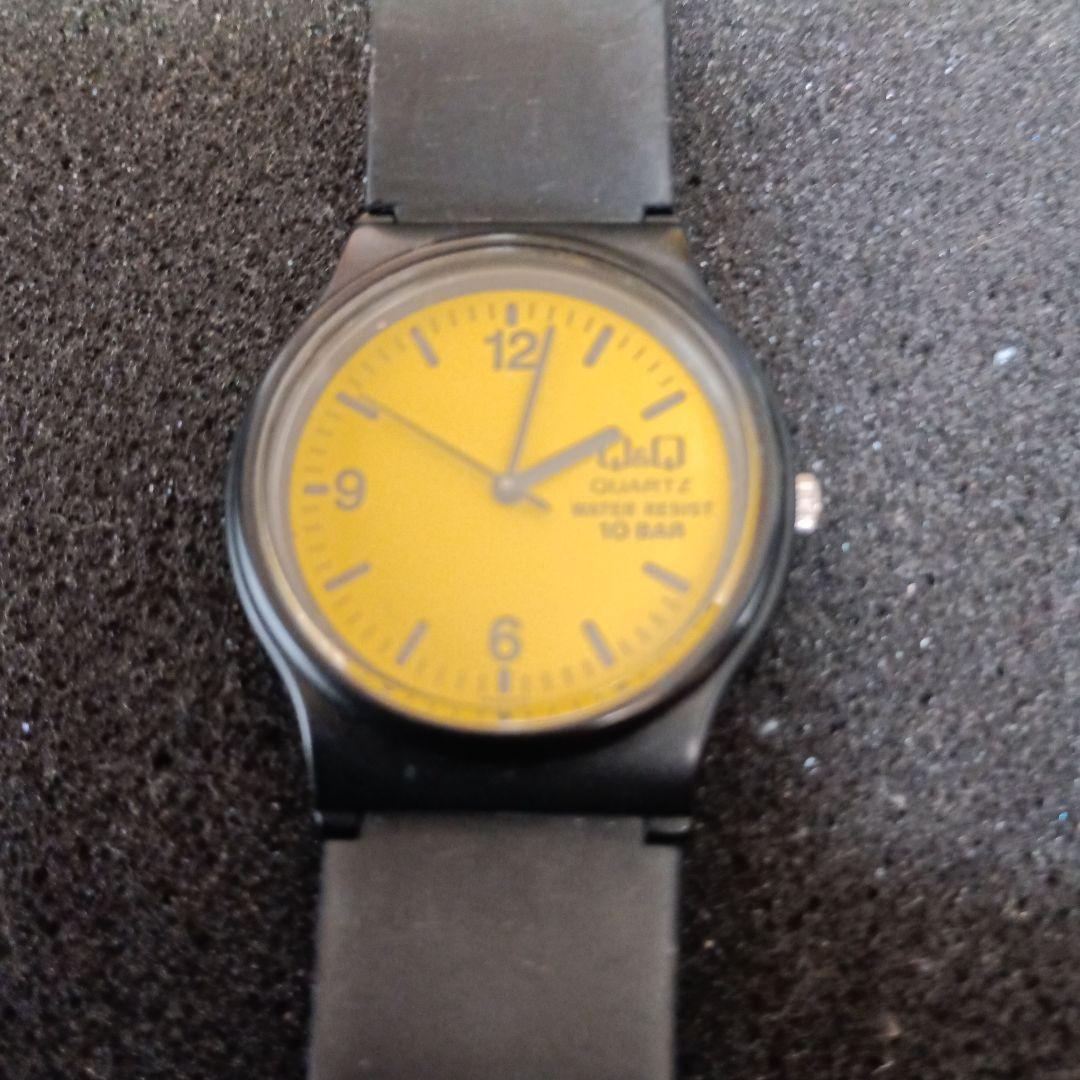 Citizen QQ Black x Yellow Dial Dial Recombination Battery Replaced