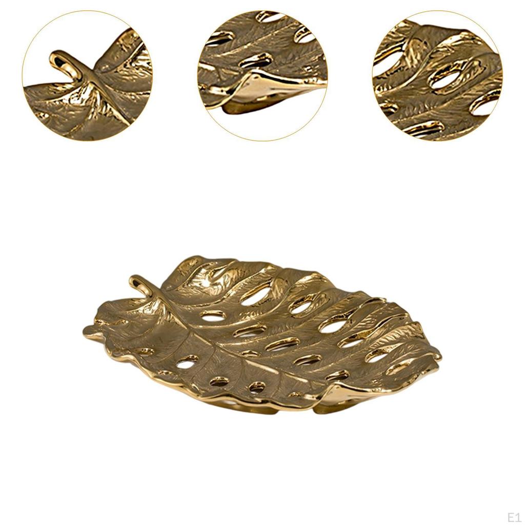 Leaf Jewelry Tray Dish Snack Plate Decorative Elegant Creative Serving Platter Key Holder for