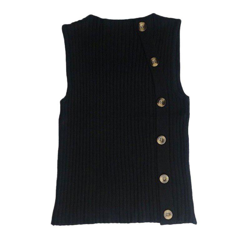 button side sweater vest
