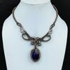 Blue Sapphire Necklace, Handmade Gemstone Necklace, 999 Copper Wire Wrapped Necklace Antique Jewelry, For Engagement Gift