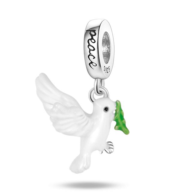 925 Silver Lovely Pets Dog Cat Animals Owl Rabbit Lion Charms Beads Pendants Bracelet Jewelry Gift