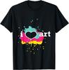 I Love Art Paint Splatter Graphic Tee Men Casual Short Sleeve Cotton TShirt