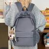Schoolbagins High value, lightweight embroidery, solid color, large capacity, versatile schoolbag, junior high school student, college student 