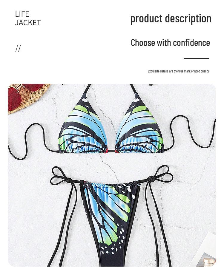 2025 Brazilian Print Tie-Up Thong Bikini Set
