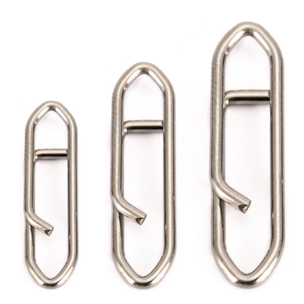100pcs Stainless Steel Fast Link Clip Quick Change  Clips Fishing Snap Fishing Clip Interlock Tackle