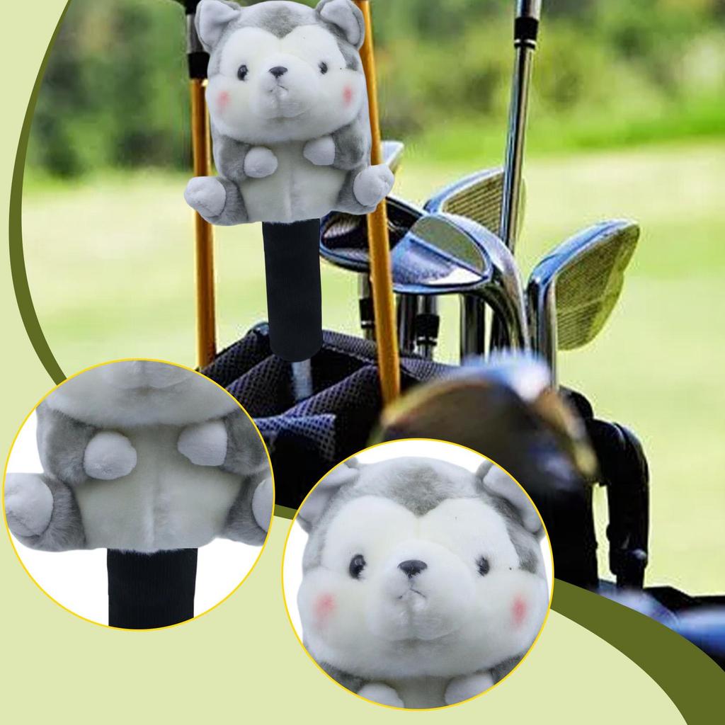 Cute Cartoon Animal Plush Golf Headcover Soft Hybrid Driver Cover Golf Club Accessories Gift Golf Sport Easy to Use Unique Desig