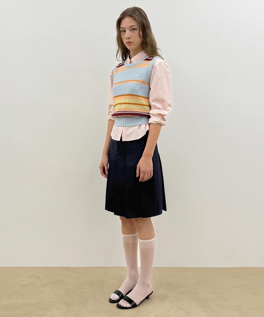 SINOON Sinoon Mix Stripe Knit Vest (Blue Mix)