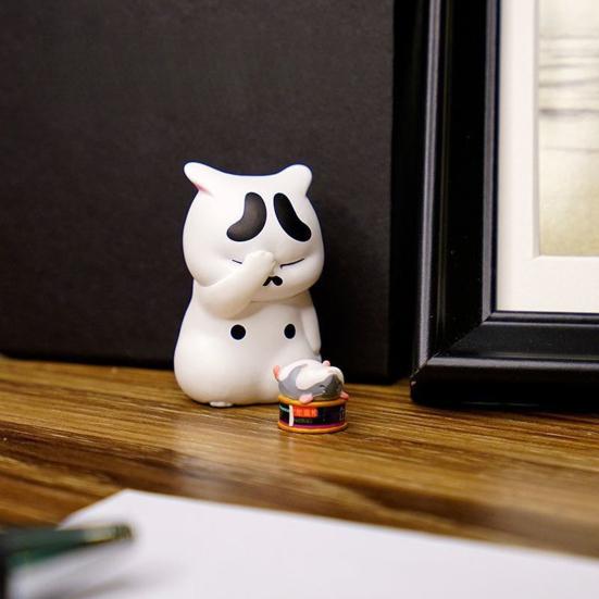 

1/3 шт. Закрывающая лицо мультяшная кошка украшение ПВХ мини фигурка котенка статуэтка скульптура животного модель украшение для дома офиса рабочего стола хаки