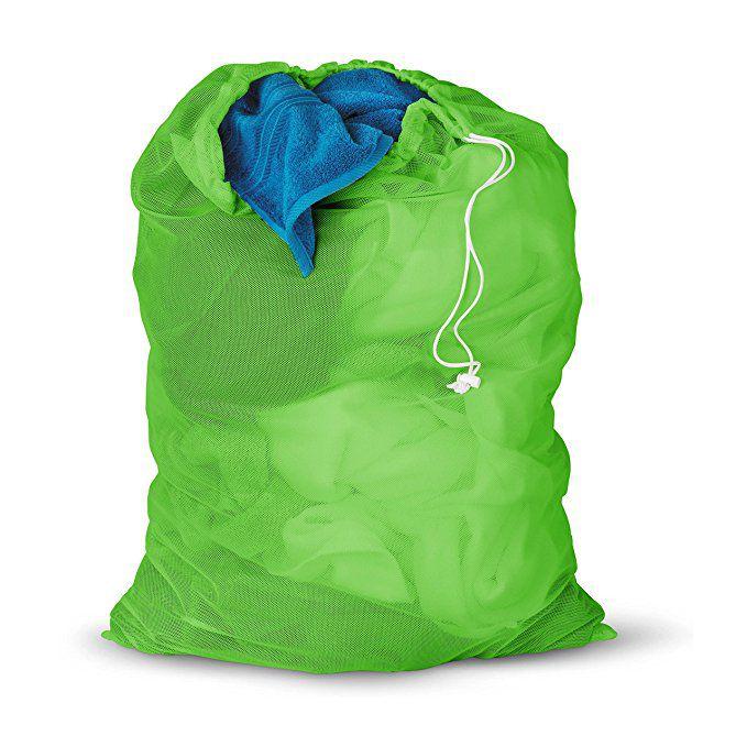 Durable Robin Blue Nylon Laundry Bag With Drawstring Closure Rectangular Shape