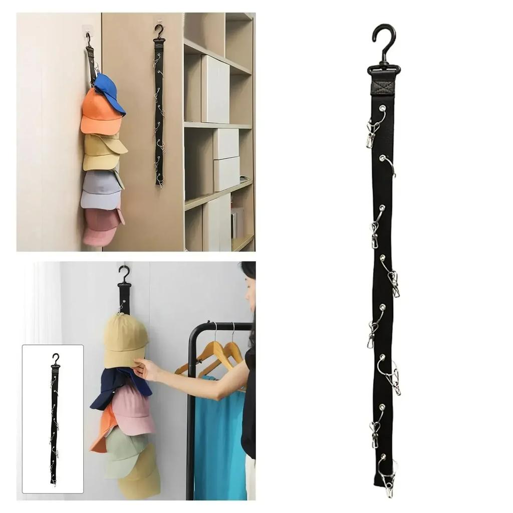Úložný prostor do skříně DIY věšák na 8 klipů závěsný organizér do skříně čepice vertikální police stojan zdarma děrovač klobouky držák víceúčelové háčky