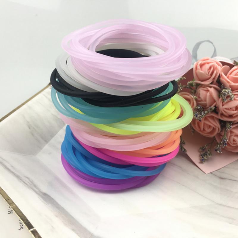 10pcs Women's Fashion Candy Color Rubber Hair Bands Elastic Hair Ties Silicone Hairband Scrunchies Bracelet Girls Accessories