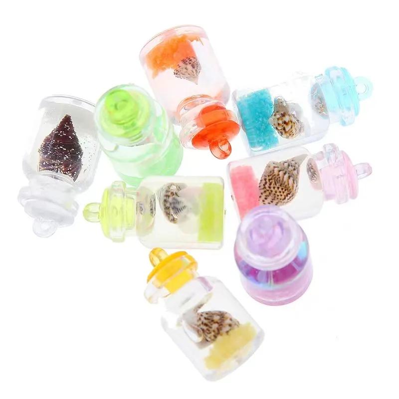 10 Stück leuchtende Mini-Sandschalenflaschen-Miniaturen, die im Dunkeln leuchten, DIY-Minifiguren, Märchengarten, Puppenhaus, Moosterrarium, Mikrolandschaft