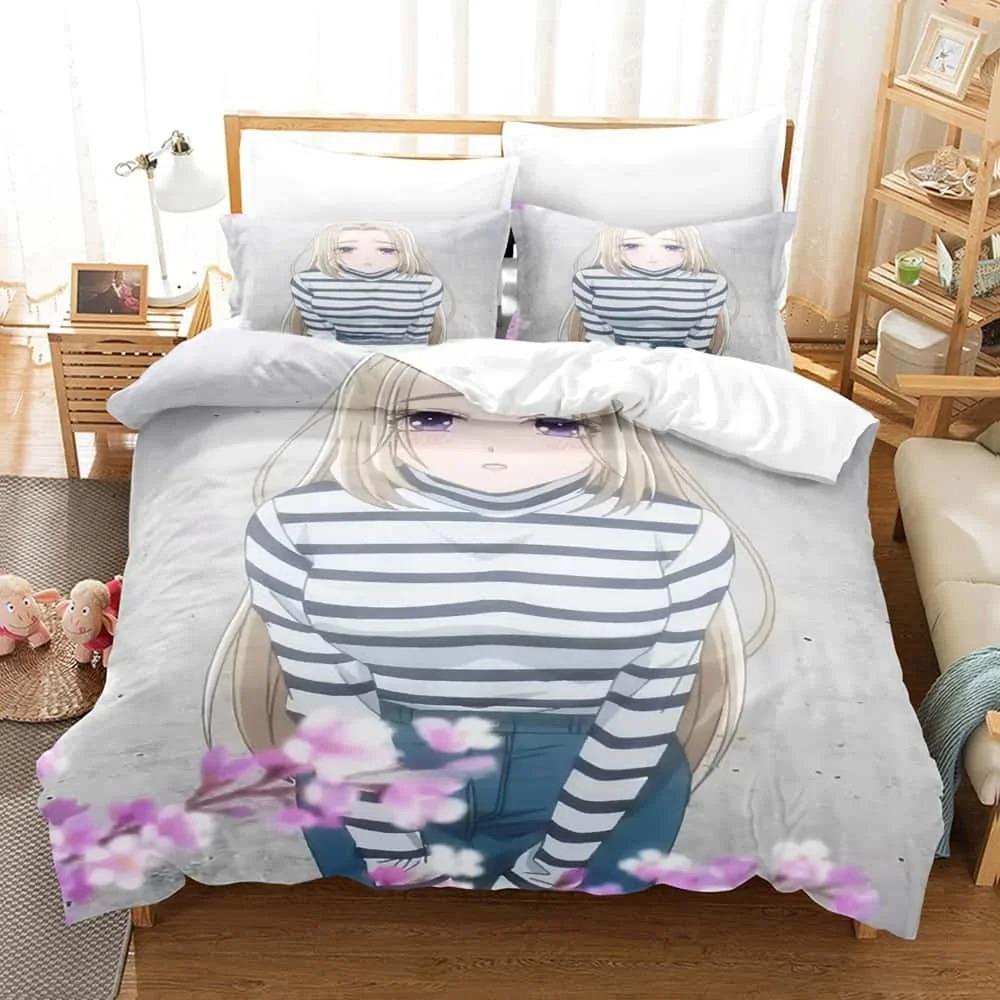 Comfortable Anime Print Bedding Set With Duvet Cover And Pillowcases Single Twin Full Queen King Sizes For Adults And Kids