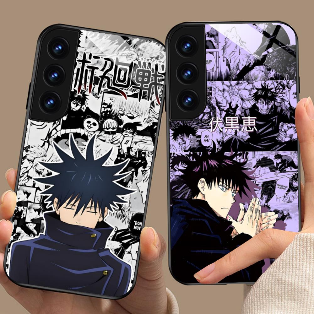 Jujutsu Kaisen Megumi Mobile Phone Case for Samsung Galaxy A56 55 54 53 52 51 36 35 34 23 16 15 5G Glass Colorful Cover Pretty