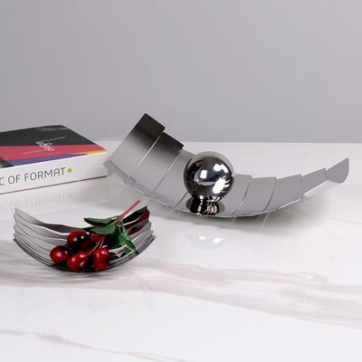 Simple Modern Light Luxury Metal Stainless Steel Fruit Plate Soft Decoration Sample Room Tray Storage Tray Ornaments