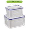 Double-Layer Fresh-Keeping Draining Basket for Kitchen Refrigerator - Vegetable Storage and Washing Box with Filter