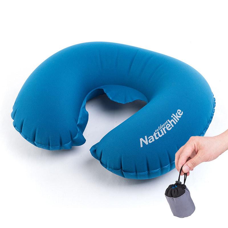 Inflatable U Shaped Travel Pillow With Ice Silk Cover For Adults Comfort And Support