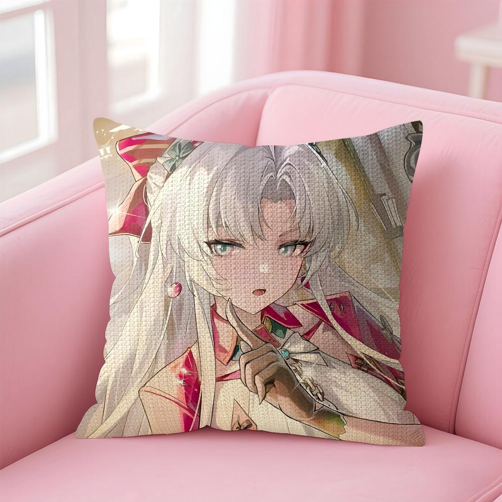 

Wuthering Waves Carlotta Cushion Cover Natural Linen Pillow Case DoubleSided Print Decorative Sofa Pillowcase Home Decor Gift 30x30cm