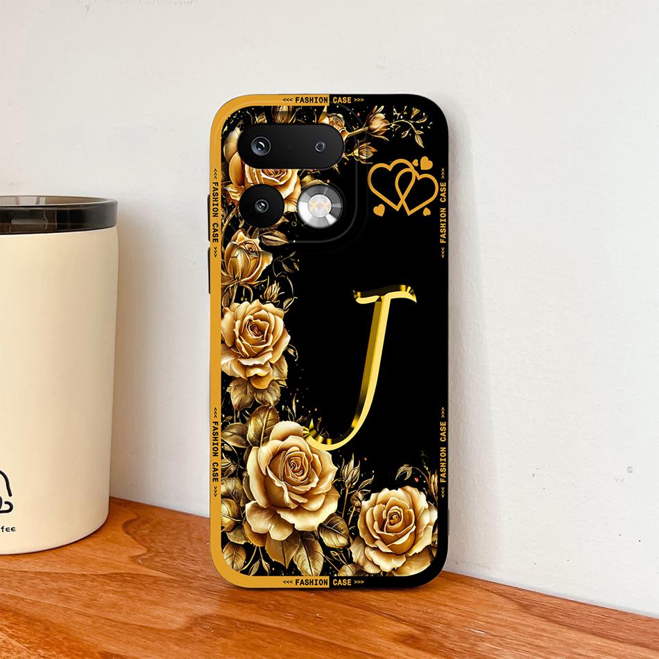 Phone Case For Realme 16 Pro Plus 5G Pretty Rose Letter Lightweight Funda For Realme 16Pro+ Anti Drop Soft Liquid Silicone Shell