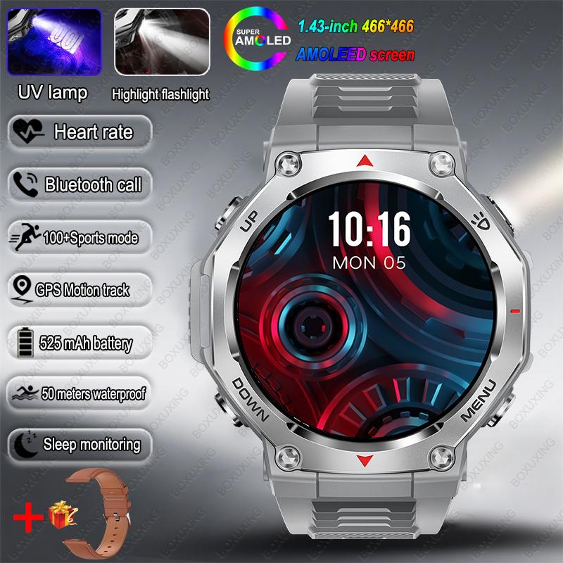 NEW For T-Rex3 Smart Watch Men 10ATM IPX8 Waterproof Smart Watches Compass Altimeter Barometric 1.43'' AMOLED Bracelet