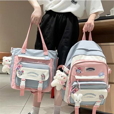 New Two-Piece School Bag Large-Capacity Shoulder Bag Backpack