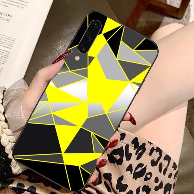 Geometric Abstract Crystal Phone Case For Samsung A91 A81 A73 A72 A71 A30S A20 A12 A13 A52 A53 4G 5G Soft Black Phone Cover
