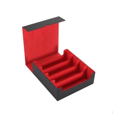 4Row Card Storage Box Soft Interior Lining Trading Reinforced Construction PU Leather