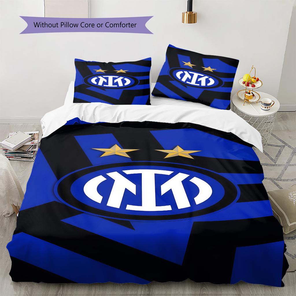 Inter logo  Pattern Bedding Quilt Set Quilt Cover Pillowcase Home Decoration Birthday Gift (1 * duvet cover + 2 * pillowcase, without core)
