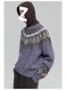 Winter 2025 Fair Isle Jacquard Ethnic-Style Knit Cardigan - Retro Loose Fit for Couples