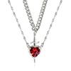 Heart and Sword Necklace - Couple Necklaces - 18k Gold Plated STAINLESS STEEL Zircon Crystal Ring Bracelet Necklace Jewelry Set