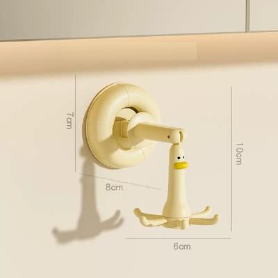 Duck-mounted Tableware Rack Hook, Kitchenware Hanging Rack, Wall-mounted 360° Rotating Folding Hook, Powerful Suction Cup Hook,