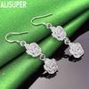 925 Sterling Silver Double-Layer 3D Rose Earrings - Fashionable Banquet Jewelry