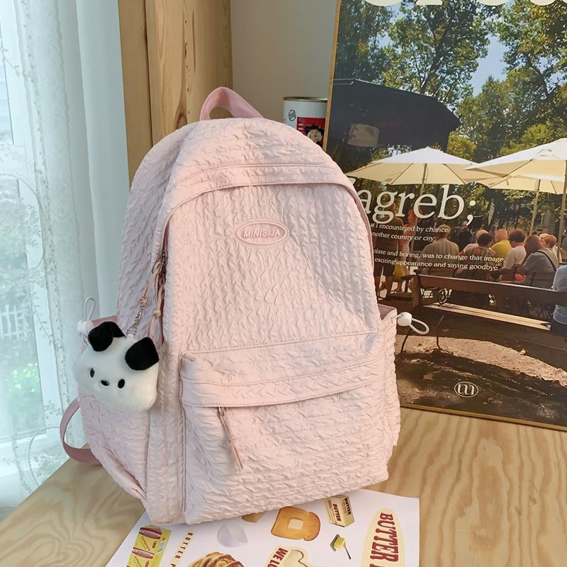 Geantă de școală pentru adolescenți pentru fete Rucsac de culoare uni pentru femei Genți de carte pentru elevi de mijloc ghiozdan mare drăguț