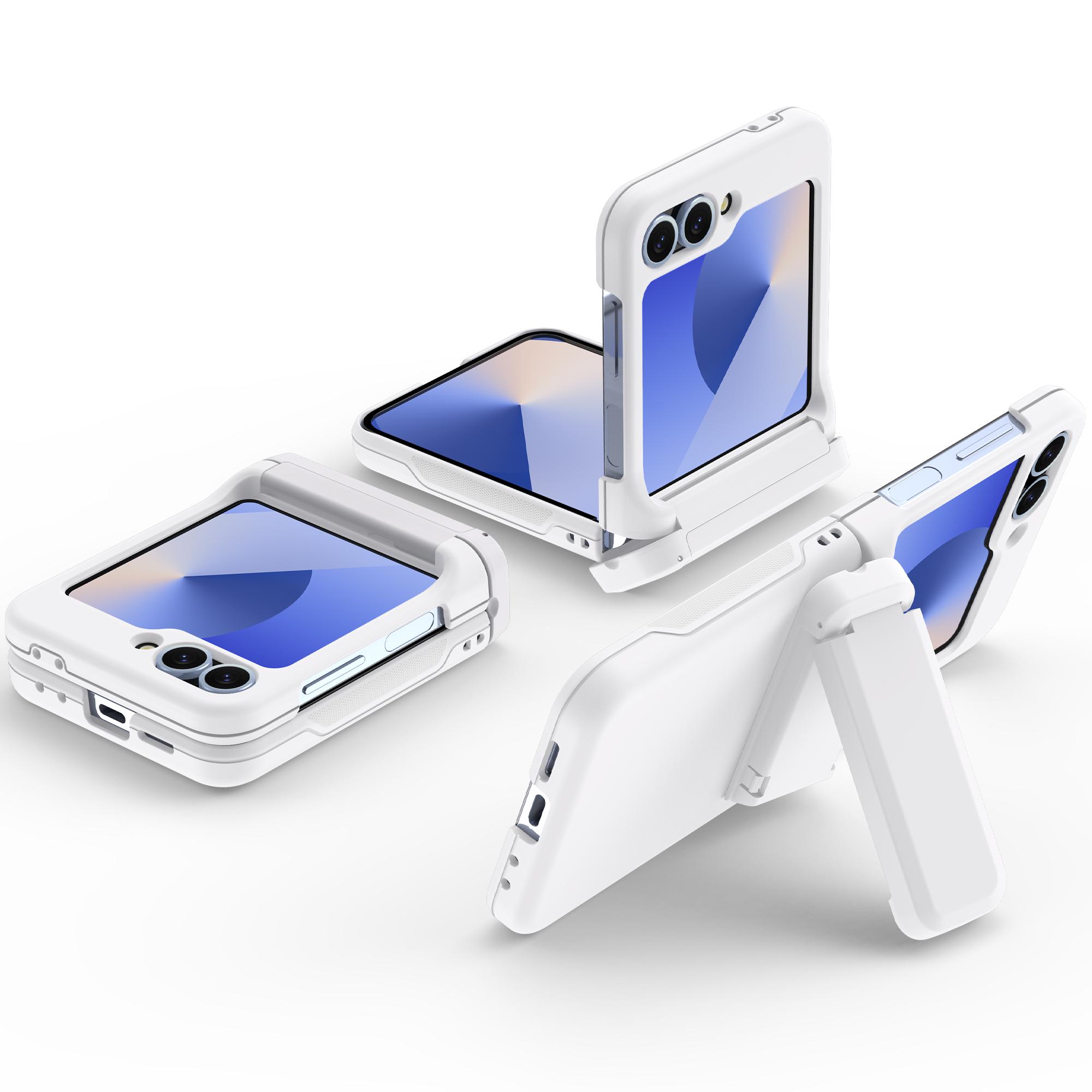 

Wallet Card Insertion Folding Phone Case for Samsung Galaxy Z Flip 5 6 Shockproof Bracket Hinge Back Cover for Galaxy Z Flip6 5G Galaxy Z Flip5 бежевый
