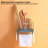 Chopstick Holder Chopstick Holder Wall Mounted   with Removable Drip Tray and Rotating Hooks for Kitchen Utensil Storage