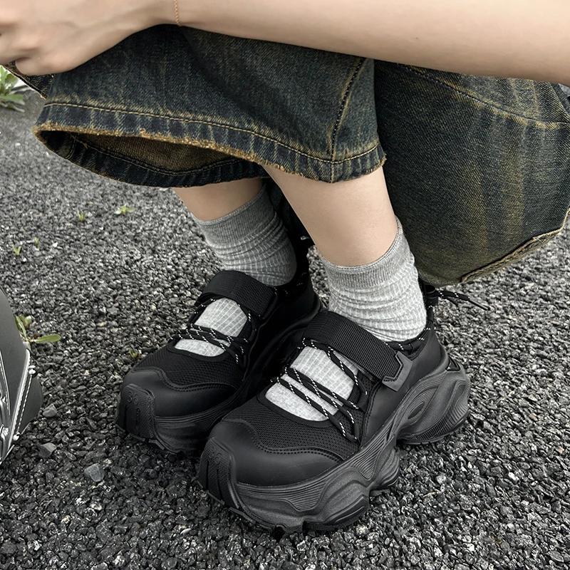 Mesh Women Platform Sneakers Casual Flats Sport Shoes Summer 2025 Brand Breathable Running Shoes Sandals Hiking